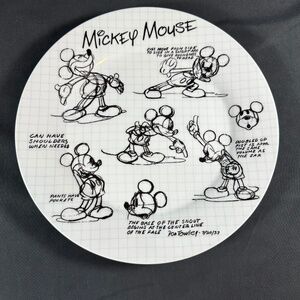2 New 2008 DISNEY SKETCH BOOK MICKEY MOUSE 10.5" DINNER PLATES STYLE 4624010 -